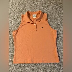 Lacoste Orange Tangerine Sleeveless Polo Tank Top – Women’s Size 44 (M/L)